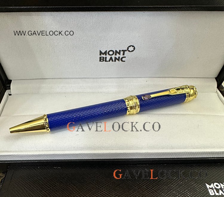 Blue Gold Montblanc Scipione Borghese 4810 Ballpoint Pen Copy